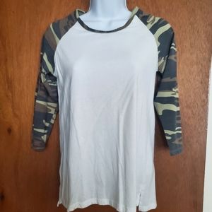 Camo baseball tee